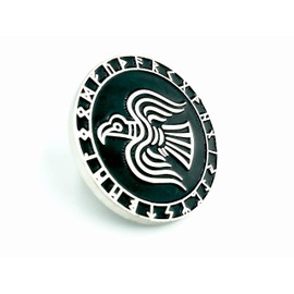 Odin's Raven Norse Rune Viking Silver Metal Pin Badge