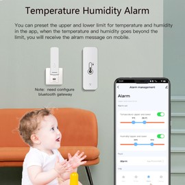 Wireless Smart Thermometer Hygrometer: Bluetooth Temperature Humidity Sensor with App Notification Alerts and Data Storage, Remote Monitor for Green House Guitar Humidor Incubator-2pack