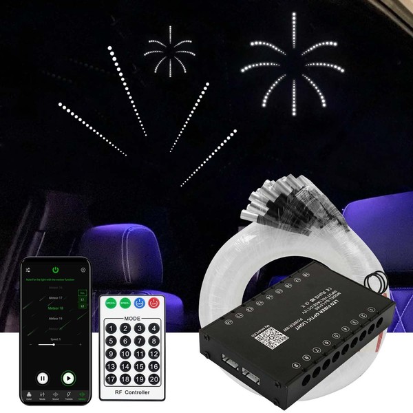 AZIMOM Pure White 18Holes Shooting Star Meteor Shower Lighting Effect