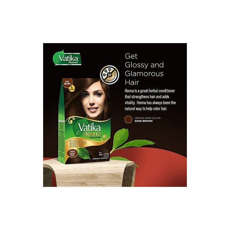 Dabur Henna Hair Color - Dark Brown, Dye , Ammonia