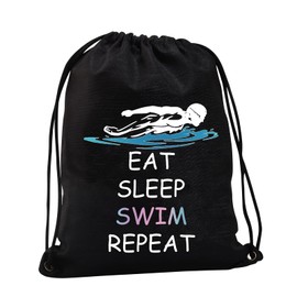 JYTAPP Swimming Bag Swim Lover Gifts Eat Sleep Swim Drawstring Bag Swimming Team Gifts Swimmer String Backpack Sports Gym Bag