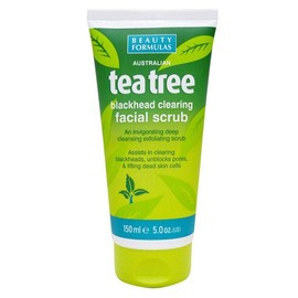 BEAUTY FORMULAS TEA TREE BLACKHEAD CLEARING FACIAL SCRUB 150ML