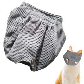 PAVIKE Cat Mask [Gray/S Size] Cat Nail Clippers Mask, Cat Claws Mask, Cat Blindfold Mask, Pet Care Products, Licking Prevention, Prevents Mistaken Swallowing, Prevents Waste Barking Prevention, Nail