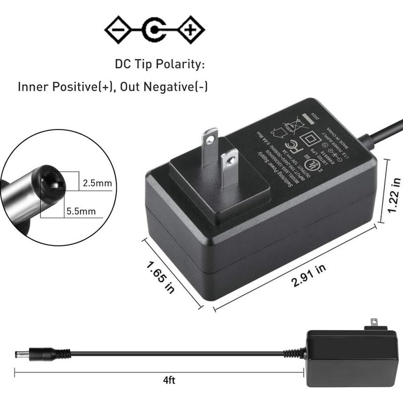 GizMac Replacement 12v 3a Adapter for Govee H6140 Waterproof RGB
