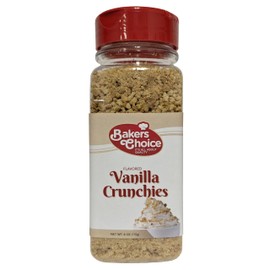 Vanilla Crunch Topping - Crunchy Vanilla Sprinkles for Ice Cream Sundae Toppings - 6 Ounce Dairy Free, Kosher Bakers Choice