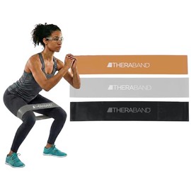 TheraBand Resistance Band Loops, Professional Latex Mini Band for At-Home Exercise & Lower Body Pilates, Crossfit, Yoga, Stretching, Physical Therapy,