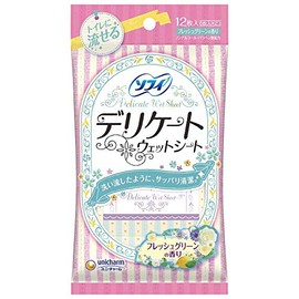 Sofy Delicate Wet Green Scent, 6 Sheets x 2 Packs x 4 Packs