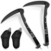 Leriton 2 Pcs Black Sharp Folding Sickle 14.6 inch Grass