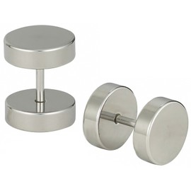 Forbidden Body Jewelry 16g 10mm Surgical Steel Cheater Plug Earrings, Fake 00 Gauge Earrings