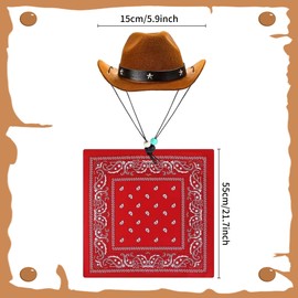 LaVenty Pet Cowboy Hat Dog Western Cowboy Costume Bandana Scarf for Pet Theme Birthday Party Clothing Accessories Dog Gift