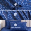 KACEMOO Bed Sheets King Size Navy Blue Paisley Sheets Printed