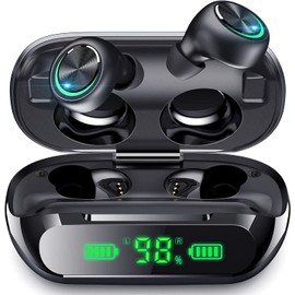 YIPUT Wireless Earbuds Bluetooth 5.3 Headphones 200 hours Playtime with 2000mAh charg Case,in Ear Headest IP7Waterproof Noise Cancelling Built-in Mic,Premiu Bass LCD Display,For Sports/Working/Study