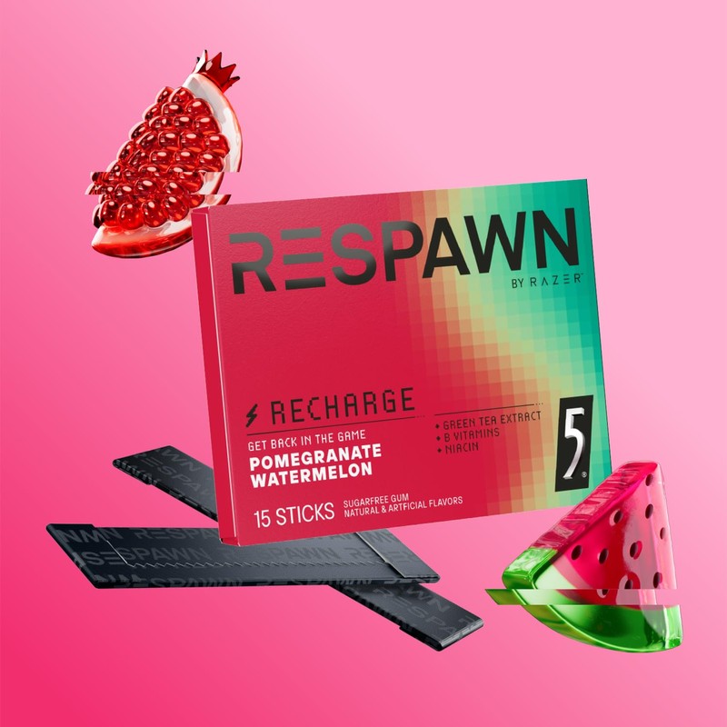 RESPAWN Energy and Focus Gum by Razer, Recharge Chewing Gum