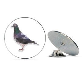 Abstract Pigeon Round Metal 0.75" Lapel Pin Hat Shirt Pin Tie Tack Pinback