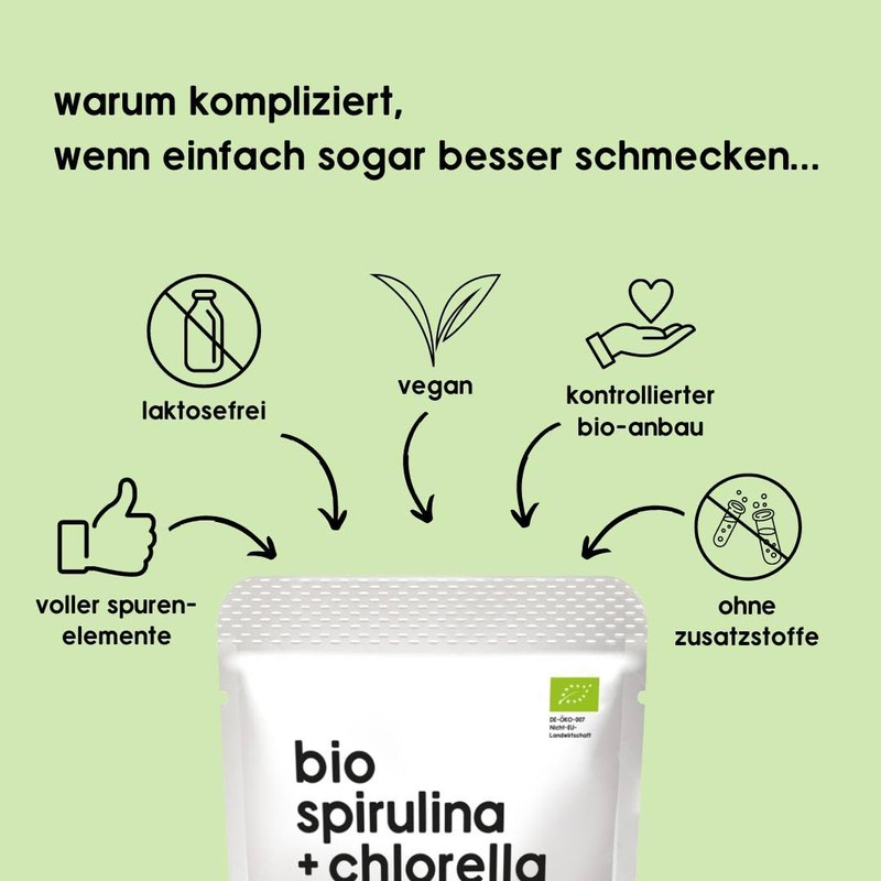 Organic Spirulina + Chlorella - 400 Tablets 200 g -