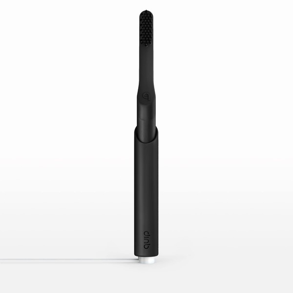 Quip Rechargeable Electric Toothbrush - Smart, Bluetooth Sonic Toothbrush with Habit Improving Timer - ADA Accepted Electric Toothbrush for Adults - Travel Toothbrush with Cover - All Black Metal