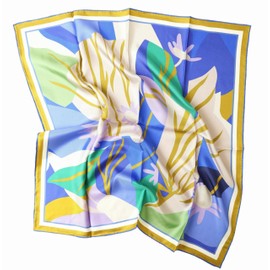 Prettystern 100% Silk Neckerchief Women Men Paisley Silk Scarf Summer Spring Silk Neckerchief, 45. Green