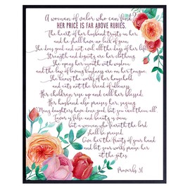 Proverbs 31 - Religious Gifts for Women - Catholic Christian Gifts for Women - Bible Verse Wall Art - Scripture Wall Decor - Inspirational Wall Art - Spiritual Wall Decor - Faith Wall Decor