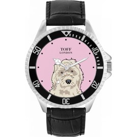 Toff London Mens White Cockapoo Dog Head Watch