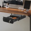 Lockable Under Desk Sliding Storage Drawer - Black, 13'