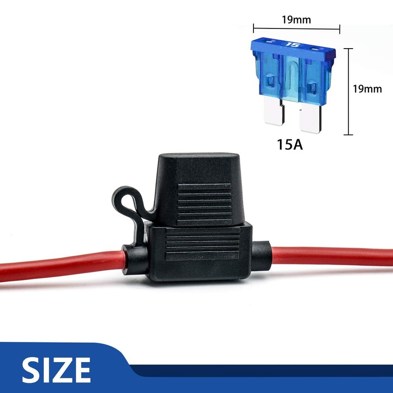 10 Pack 14 AWG Inline Fuse Holder - 12V-DC ATC/ATO