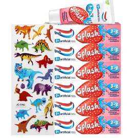 6 X Multipack Bundle - Aqua-Fresh Splash Toothpaste 3-8 Years Strawberry Flavour (3X 50ml) - Kids Toothpaste (Pack of 6)