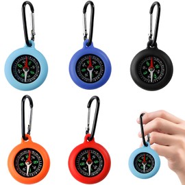 Pack of 5 Compass, Outdoor, Children, Compass, Mini Compass, Key Ring, Portable for Camping and Outdoor Activities, Gifts Children's Compass