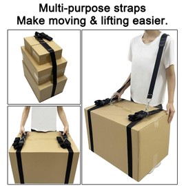 Shoulder Moving Straps with Cargo Tie Down Straps, Move, Lift, Carry, Lashing and Secure Straps for Safe and Efficient Moving of Heavy Objects, Furniture, and Appliances - 1 Person