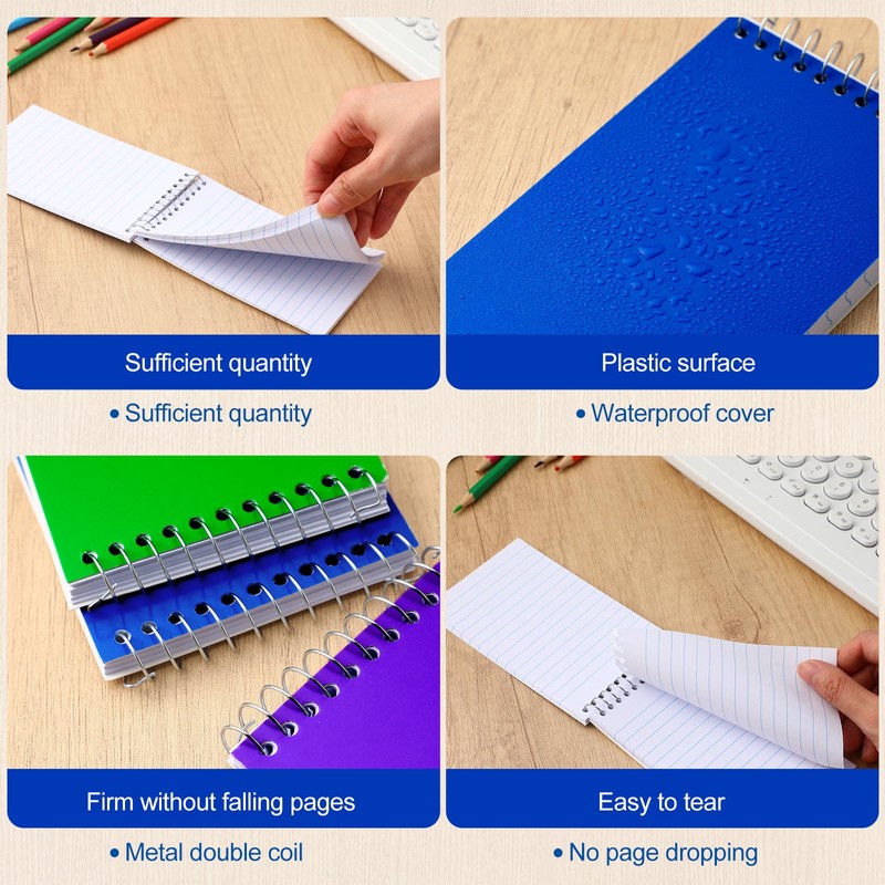 Leelosp Small Spiral Notebooks 3'' x 5'' Mini Memo Notepads