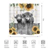 ZXMBF Farmhouse Highland Cow Shower Curtain Sunflower Funny Cattle Farm