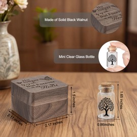 Abooxiu Small Urns for Human Ashes Keepsake Wooden Box 1.65 Inches Mini Glass Urn Cremation Urn Memorial Small Ashes Keepsake Urns Mini Funeral Burial Urn for Adult Males Females Pets - Black Tree