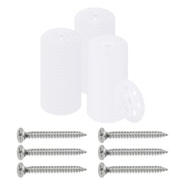 PATIKIL 46mm Plastic Washers, 200 Sets Plastic Insulation Washers Foam Board Fasteners Polypropylene Washer with Screws for Foam Insulation Board Fixing Sound Proofing Wall