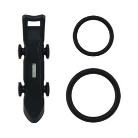 Mabta Magnetic Fishing Hook Keeper Black Fishing Baits Holder Fishing Hook Secure Keeper Holder with 2 Different Rubber Rings-Black Magnetic, approx.3.8x1.2cm/1.49x0.47in