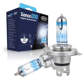 Xenon200 H4 200% Brighter Car Head Lamp Bulbs, Replacement Road Legal Halogen, Twin Pack, White