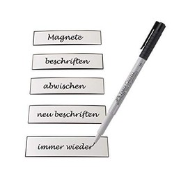 50 Magnetic Stripes with Pin Writeable Refrigerator Racks Magnets Signs White