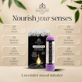 Nasal Stick Inhaler Lavender Nasal Aromatherapy Inhaler - Natural Essential Oil Inhaler for Calm Mind, Mood Boost Nausea Inhaler Relaxation Gifts Nasal Inhaler Stick Portable Nasal Inhalers for Adults
