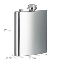 2 x Hip Flasks Stainless Steel Giant Hip Flask with 1800 ml Capacity 200 ml for Travelling Silver