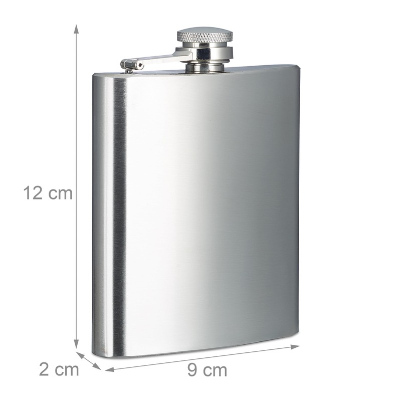 2 x Hip Flasks Stainless Steel Giant Hip Flask with