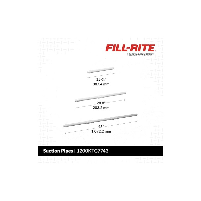 Fill-Rite 1200KTG7743 3-Pc. Suction Pipe - 1" x 44"