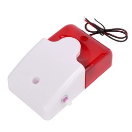 Mini Flash Siren, Red Flashing Siren, Wired Alarm Flash Light Horn, Electric Safety Siren, Built-in LED ABS Plastic Fireproof Material (220V)