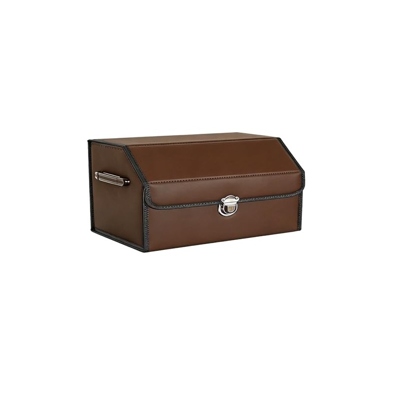 Car Trunk Organizer Leather Storage Box with Lid for Trunk