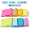 Mr. Pen- Sticky Notes, 3'x3', 8 Pads, Bright Colors, Bulk