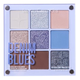 Beauty Creations - Magnetic Shadow Palette Denim Blues, Paleta De Sombras 9 Colores Con Tonos Azules Neutros Mate Shimmer, Alta Pigmentación, Larga Du