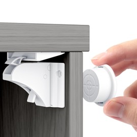 Kimsky Child Safety Cabinet and Drawers Magnet 12 Locks with 3 Keys, Invisible Magnetic Cabinet Lock, Drawer Lock for Baby and Children, No Drilling and Screws, White