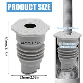 YUZHEDM Pack of 2 Sealing Rings, Washing Machine Drain Adapter, Drain Hose, Washing Machine, Sealing Ring Seals, Sanitary Drain Hose Extension for Dishwasher Waste Water Hose