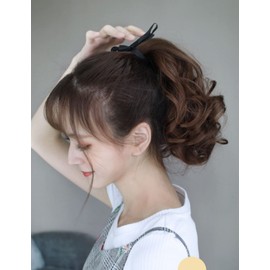 ALLMIRA Long Ponytail Wig, Extensions, Length 9.8 inches (25 cm), 13.8 inches (35 cm), 17.7 inches (45 cm), 21.7 inches (55 cm), 4 Colors Available, Natural Fluffy Curly Hair Curl, Point Wig, Natural,