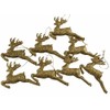 DP Set Of 8 Gold Glitter Reindeer Christmas Tree Hanging