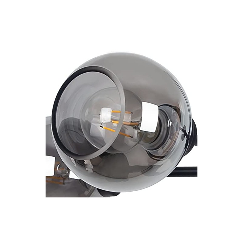 Yolsunes Lighting Fixture Replacement Globes Top Opening Smokey Black Glass