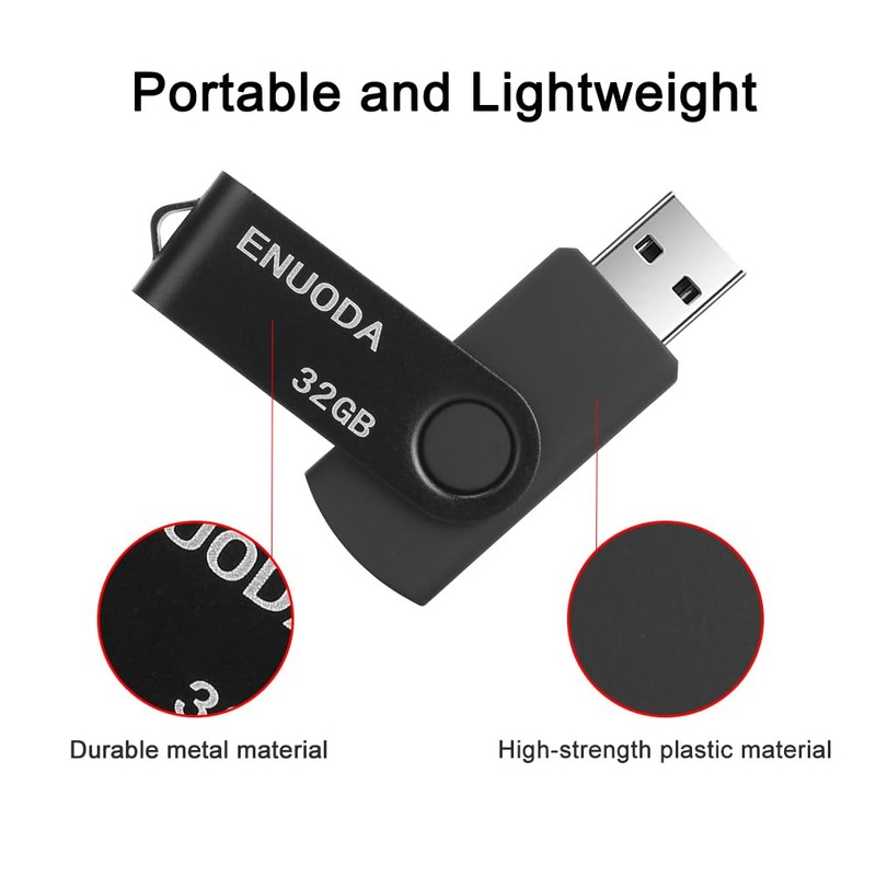 ENUODA USB Stick 32 GB Pack of 2 Memory Stick