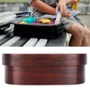 Wooden Lunch Box Portable Food Container Tablewares for Home Office